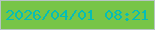 文字の大きさ：4、枠の色：b7c5c4、背景の色：77c547、文字の色：05beb6 無料ブログパーツのブログ時計
