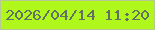 文字の大きさ：1、枠の色：b7c897、背景の色：b0f81c、文字の色：636e65 無料ブログパーツのブログ時計
