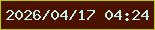 文字の大きさ：2、枠の色：b7c912、背景の色：4b1101、文字の色：c0f2ef 無料ブログパーツのブログ時計