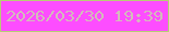 文字の大きさ：3、枠の色：b7cc76、背景の色：fd4dff、文字の色：d3bbbb 無料ブログパーツのブログ時計