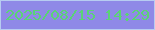 文字の大きさ：3、枠の色：b7ccf1、背景の色：8f89e7、文字の色：5ad376 無料ブログパーツのブログ時計