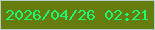 文字の大きさ：3、枠の色：b7cdc7、背景の色：667c0f、文字の色：1bfe71 無料ブログパーツのブログ時計
