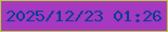 文字の大きさ：5、枠の色：b7cf38、背景の色：a739c1、文字の色：013c95 無料ブログパーツのブログ時計