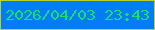 文字の大きさ：5、枠の色：b7d130、背景の色：047cf8、文字の色：11e26c 無料ブログパーツのブログ時計