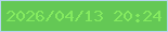 文字の大きさ：5、枠の色：b7d5f1、背景の色：64c855、文字の色：84ea60 無料ブログパーツのブログ時計