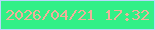 文字の大きさ：1、枠の色：b7d9fb、背景の色：32f087、文字の色：f0b09a 無料ブログパーツのブログ時計
