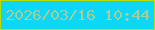 文字の大きさ：1、枠の色：b7dc08、背景の色：0bd7f6、文字の色：a8cd97 無料ブログパーツのブログ時計