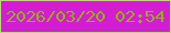 文字の大きさ：2、枠の色：b7dc70、背景の色：d21dd3、文字の色：98ae10 無料ブログパーツのブログ時計