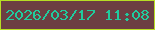 文字の大きさ：3、枠の色：b7de24、背景の色：6c3f42、文字の色：20cc9e 無料ブログパーツのブログ時計