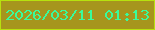 文字の大きさ：1、枠の色：b7e10e、背景の色：a6951d、文字の色：39fb9c 無料ブログパーツのブログ時計