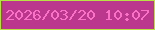文字の大きさ：5、枠の色：b7e145、背景の色：ba378d、文字の色：f972c6 無料ブログパーツのブログ時計