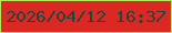 文字の大きさ：1、枠の色：b7e45e、背景の色：dc2822、文字の色：24453d 無料ブログパーツのブログ時計