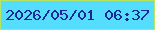 文字の大きさ：2、枠の色：b7e461、背景の色：54ddfd、文字の色：1a2798 無料ブログパーツのブログ時計
