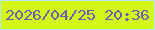 文字の大きさ：1、枠の色：b7e8f9、背景の色：d3f717、文字の色：6960b3 無料ブログパーツのブログ時計