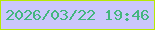 文字の大きさ：2、枠の色：b7e905、背景の色：cbc7fd、文字の色：43b67e 無料ブログパーツのブログ時計