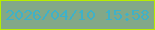 文字の大きさ：4、枠の色：b7ec00、背景の色：82a888、文字の色：3fb1c8 無料ブログパーツのブログ時計
