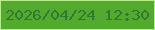 文字の大きさ：5、枠の色：b7ee8b、背景の色：53ab2d、文字の色：307833 無料ブログパーツのブログ時計