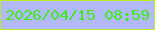 文字の大きさ：3、枠の色：b7ef1e、背景の色：b3b8f6、文字の色：3eeb1c 無料ブログパーツのブログ時計