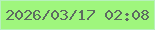 文字の大きさ：5、枠の色：b7f0bc、背景の色：9ff67d、文字の色：5d6b61 無料ブログパーツのブログ時計
