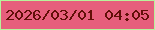 文字の大きさ：4、枠の色：b7f39b、背景の色：e65f7c、文字の色：621008 無料ブログパーツのブログ時計