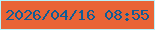文字の大きさ：3、枠の色：b7f3fc、背景の色：e96436、文字の色：0f5d96 無料ブログパーツのブログ時計