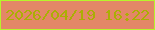 文字の大きさ：4、枠の色：b7f42b、背景の色：e38767、文字の色：abae05 無料ブログパーツのブログ時計
