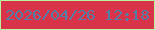 文字の大きさ：2、枠の色：b7f59e、背景の色：d83349、文字の色：557ea5 無料ブログパーツのブログ時計