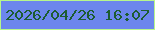 文字の大きさ：3、枠の色：b7f68c、背景の色：6c86ed、文字の色：1c5c30 無料ブログパーツのブログ時計