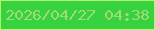 文字の大きさ：4、枠の色：b7f76e、背景の色：37d240、文字の色：a1da78 無料ブログパーツのブログ時計