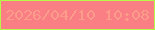 文字の大きさ：1、枠の色：b7f849、背景の色：f97f85、文字の色：fd9c8a 無料ブログパーツのブログ時計