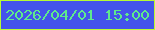 文字の大きさ：3、枠の色：b7fb33、背景の色：4453eb、文字の色：5eea8c 無料ブログパーツのブログ時計