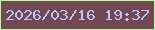 文字の大きさ：3、枠の色：b7fc9a、背景の色：724952、文字の色：bfc2fa 無料ブログパーツのブログ時計