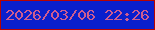 文字の大きさ：3、枠の色：b80200、背景の色：0a1fcc、文字の色：ce5c90 無料ブログパーツのブログ時計
