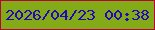 文字の大きさ：1、枠の色：b8023f、背景の色：83aa17、文字の色：2606bc 無料ブログパーツのブログ時計