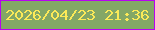 文字の大きさ：5、枠の色：b802f1、背景の色：83a766、文字の色：fcea58 無料ブログパーツのブログ時計