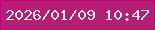 文字の大きさ：2、枠の色：b8067b、背景の色：b51e73、文字の色：ddeae0 無料ブログパーツのブログ時計