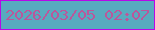 文字の大きさ：3、枠の色：b807e8、背景の色：58aabf、文字の色：ba579b 無料ブログパーツのブログ時計