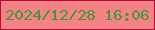文字の大きさ：2、枠の色：b80932、背景の色：f38286、文字の色：4d9337 無料ブログパーツのブログ時計