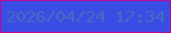 文字の大きさ：1、枠の色：b80999、背景の色：394de5、文字の色：466cc1 無料ブログパーツのブログ時計