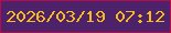 文字の大きさ：5、枠の色：b80b4a、背景の色：4c226b、文字の色：fbba1b 無料ブログパーツのブログ時計