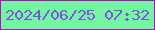 文字の大きさ：2、枠の色：b80cc4、背景の色：72f69f、文字の色：8051e2 無料ブログパーツのブログ時計