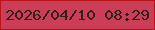文字の大きさ：5、枠の色：b8141a、背景の色：cc3d57、文字の色：351e20 無料ブログパーツのブログ時計