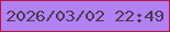 文字の大きさ：5、枠の色：b81640、背景の色：b281f3、文字の色：4d374e 無料ブログパーツのブログ時計