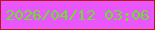 文字の大きさ：1、枠の色：b81811、背景の色：e957fc、文字の色：67e427 無料ブログパーツのブログ時計