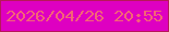 文字の大きさ：5、枠の色：b81859、背景の色：de00c1、文字の色：f56476 無料ブログパーツのブログ時計