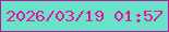 文字の大きさ：5、枠の色：b81895、背景の色：68e3c9、文字の色：ea139f 無料ブログパーツのブログ時計