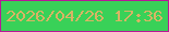 文字の大きさ：5、枠の色：b81997、背景の色：39d158、文字の色：d8b464 無料ブログパーツのブログ時計