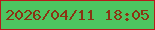文字の大きさ：1、枠の色：b81b1b、背景の色：4dc560、文字の色：8b3313 無料ブログパーツのブログ時計