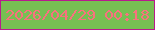 文字の大きさ：5、枠の色：b81b8d、背景の色：77bf53、文字の色：f8717e 無料ブログパーツのブログ時計