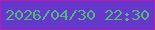 文字の大きさ：5、枠の色：b81bb4、背景の色：6637cb、文字の色：52b97a 無料ブログパーツのブログ時計